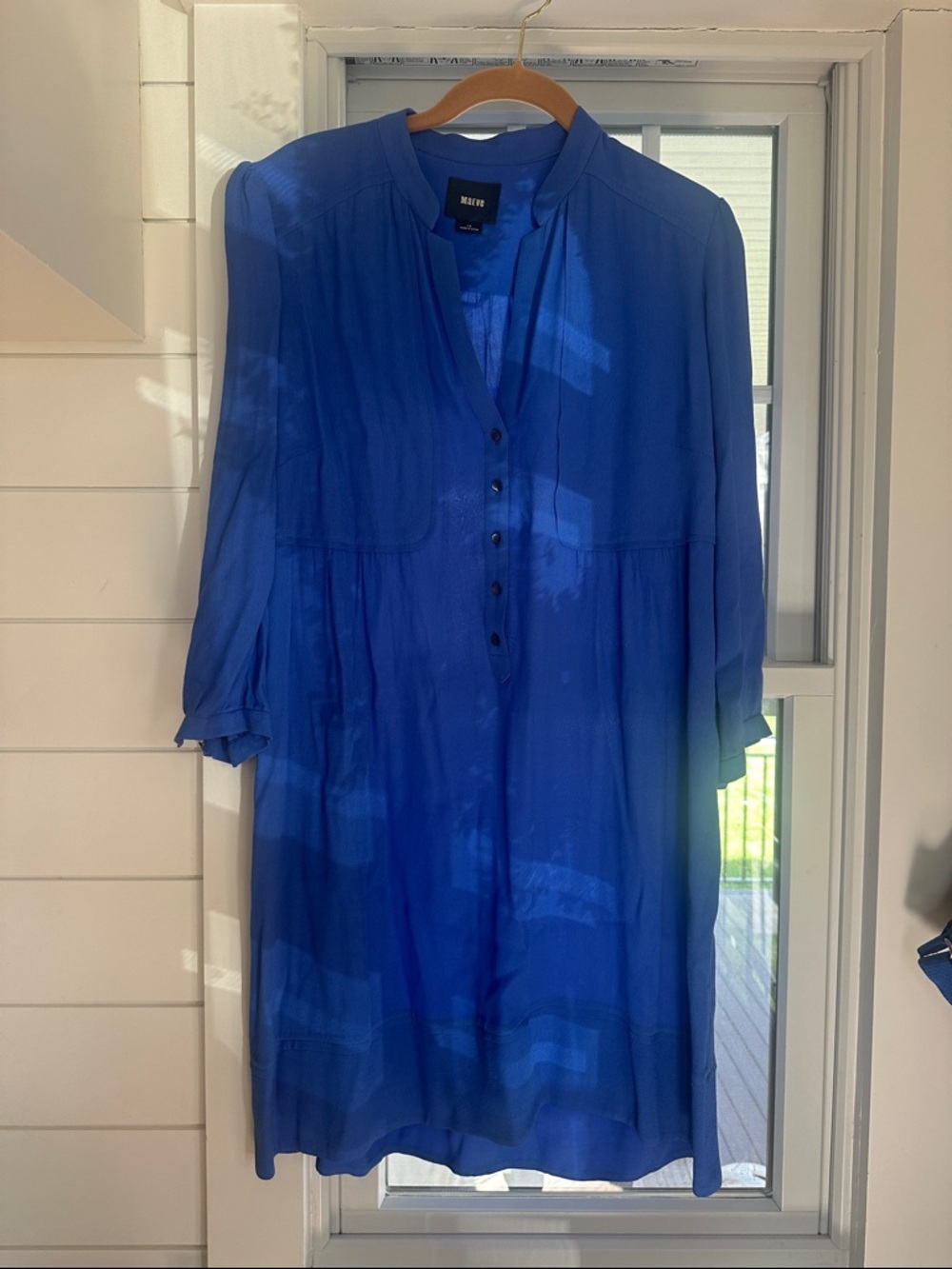 Maeve Long Sleeve Tiered Tunic Dress in Royal Blue